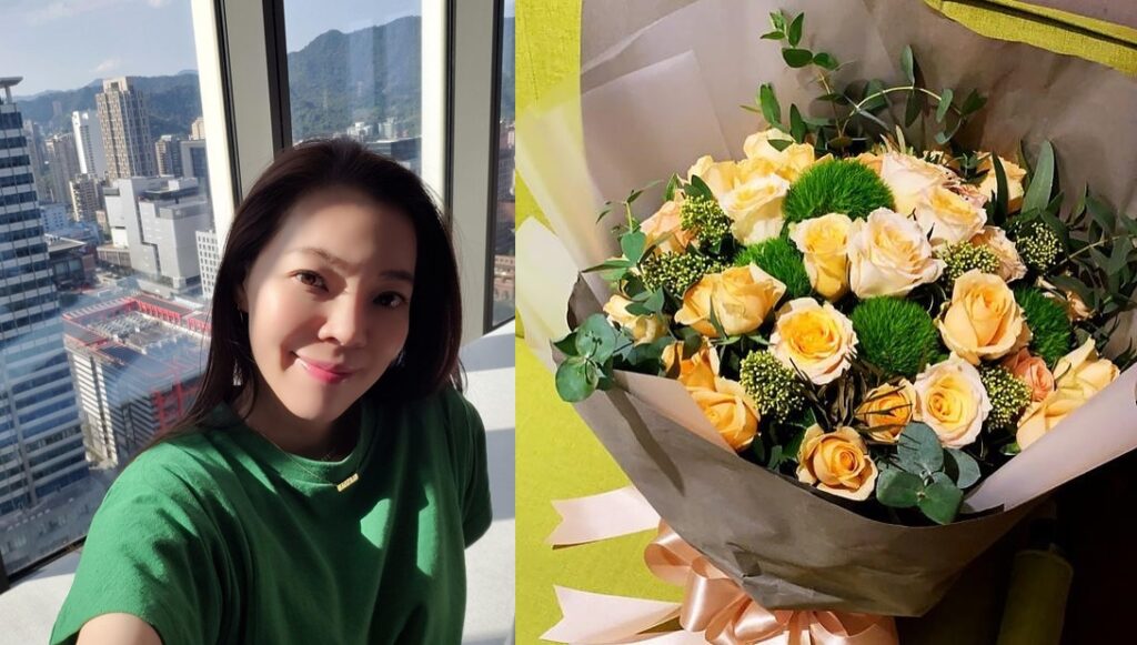 ▲曾馨瑩情人節秀出老公送的玫瑰，感情甜蜜。（圖／曾馨瑩 IG）