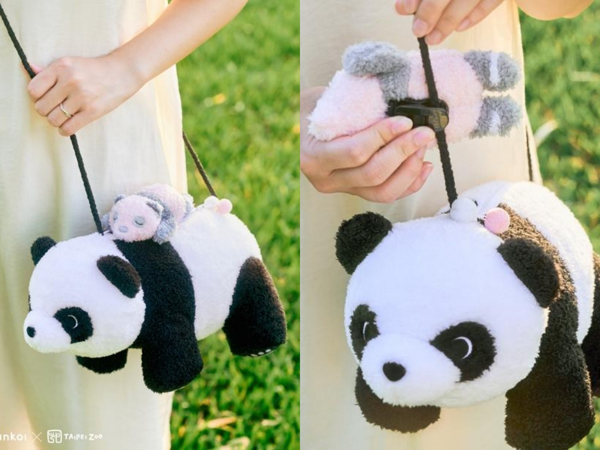 Pinkoi x 臺北市立動物園聯名推出「大貓熊母女團圓包」。