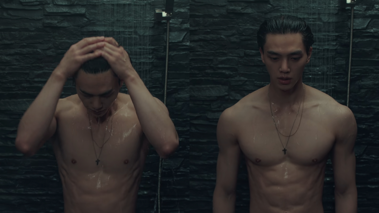 宋江在《與惡魔有約》中露出健壯胸肌洗澡。（圖片來源:netflix）