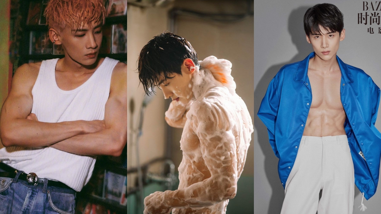 穿衣顯瘦、脫衣有肉「陸劇90後男星」白敬亭。（圖片來源：Weibo）