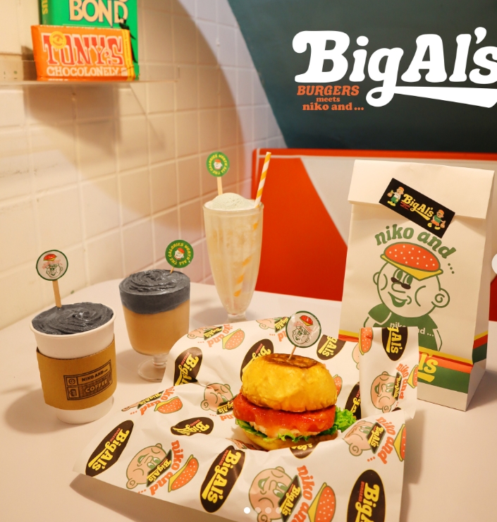 人氣漢堡店Big Al's Burgers與日本品牌聯名。（圖片來源：IG ＠nikoand_taipei）