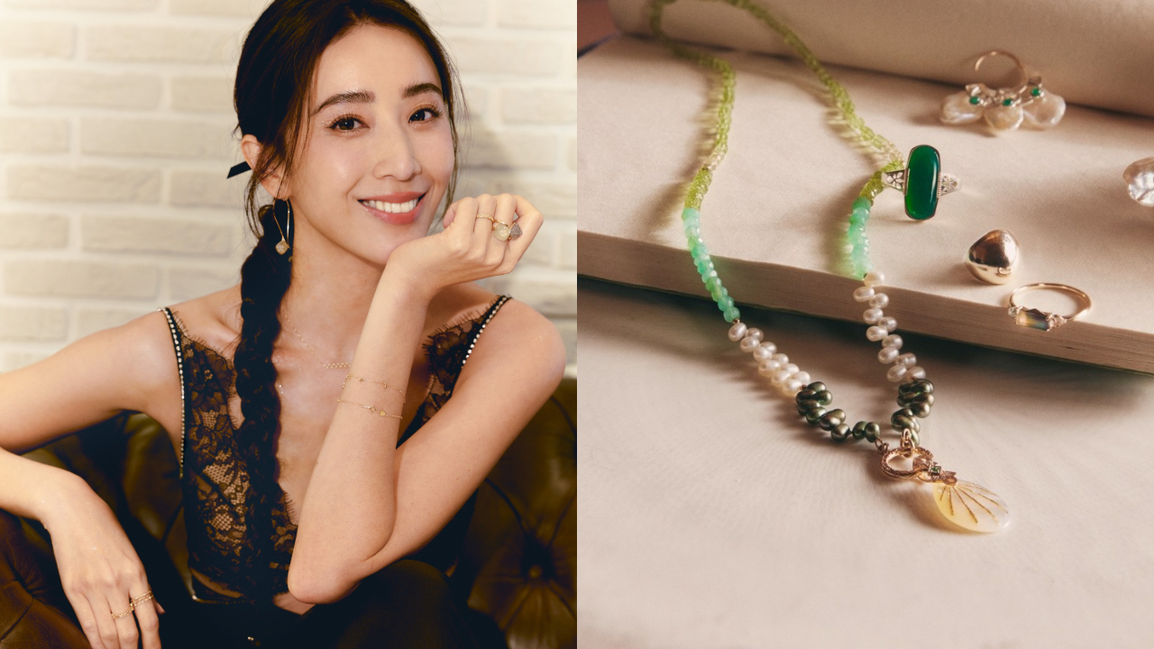 女星隋棠穿戴精巧輕珠寶，展現優雅氣質（圖片來源：agete FB）