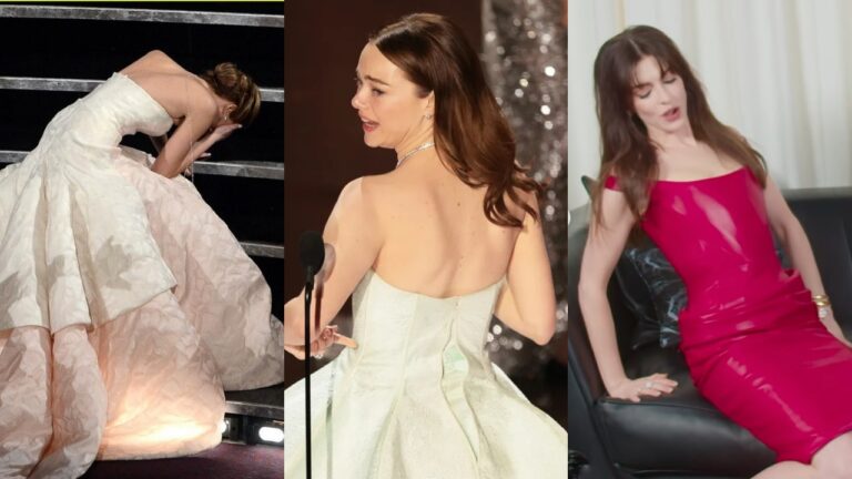 好萊塢女星的「禮服尷尬」爆笑時刻，漂亮衣服真的非凡人可駕馭。（圖片來源：Ｘ，IG@annehathaway）
