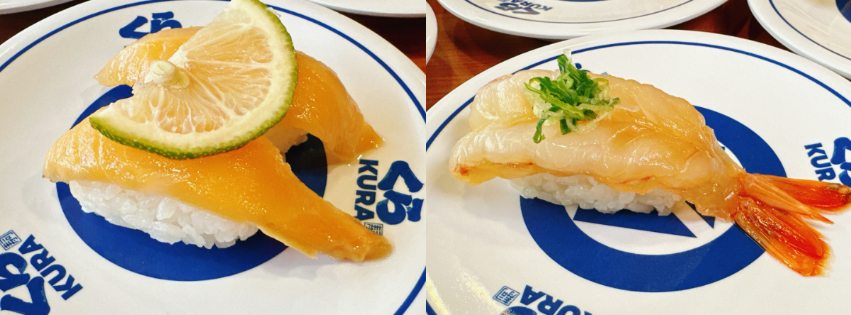 藏壽司即日起有「香檸漬鮭魚」及「醃漬大生鮮蝦」 2 款風味壽司（圖片來源：藏壽司）