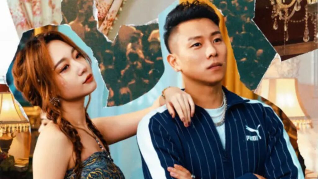 ▲吳卓源（左）聲稱不知道自己當小三，瘦子曾與她合作過歌曲也不挺，發文暗諷吳。（圖／翻攝KKBOX）