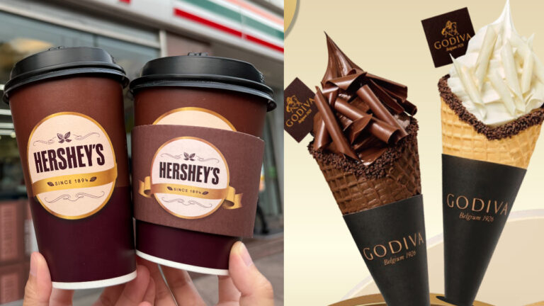 7-ELEVEN宣布與百年巧克力品牌HERSHEY’S推聯名，GODIVA祭出買一送一活動搶攻市場。（圖片來源：7-ELEVEN、GODIVA）
