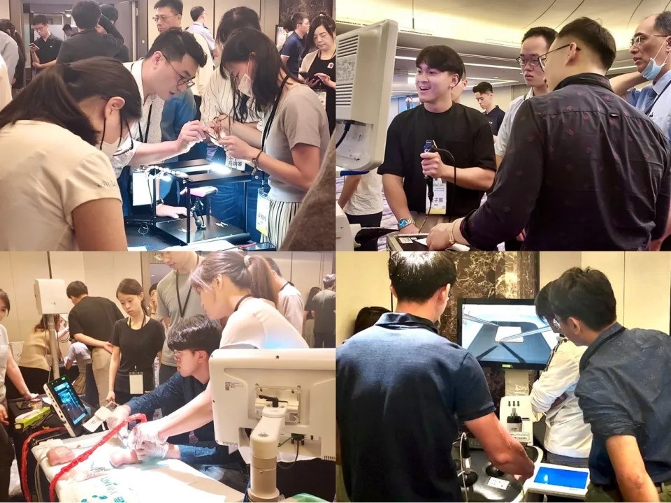 北榮外科舉辦定期培訓，讓學員現場體驗操作外科教學手術訓練模組。（圖／影響力教育基金會提供）