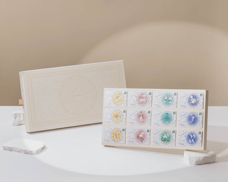 星巴克星座系列商品,一直以來被受消費者喜愛,迎來新的一年本次推出「十二星座隨行卡組」。(圖:星巴克)