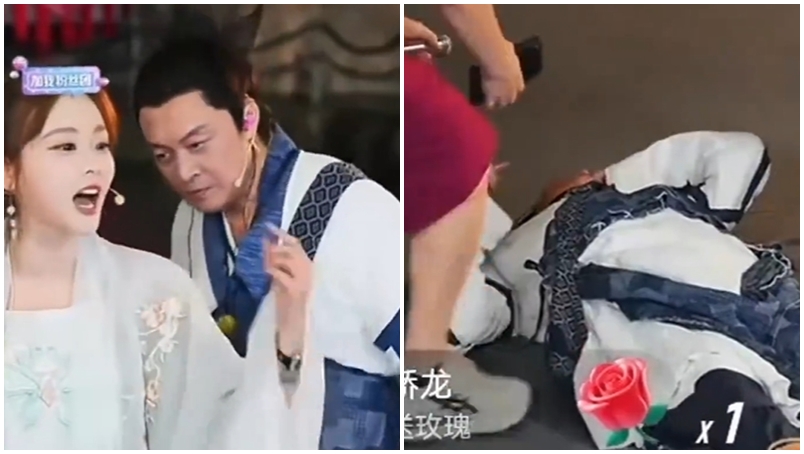 馬景濤在直播中突然昏倒。（圖片來源：微博）