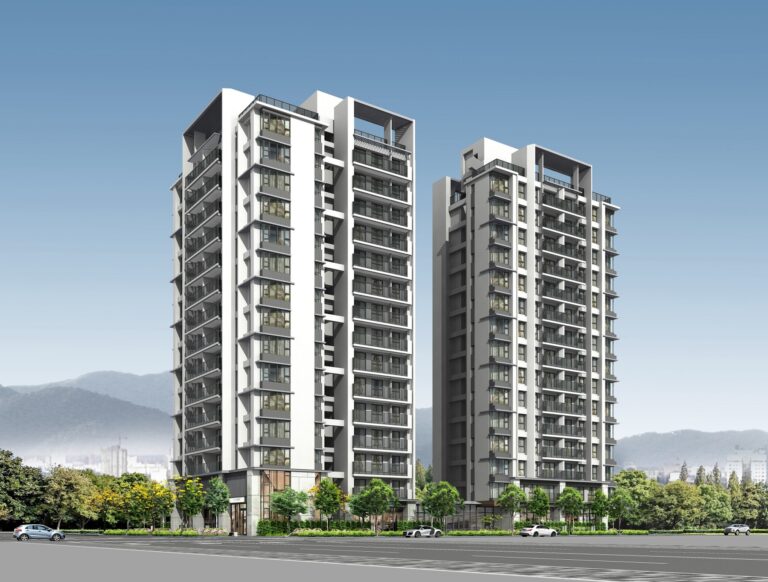 圖為「情定水蓮NO.16」外觀示意圖。「情定水蓮NO.16」正對廍子公園首排，規劃40至60坪、3至4房，總價約3000萬元起且含雙車位，為區域內稀有大坪數新案。(圖/現場提供)