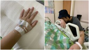 「那對夫妻」的女兒妮妮因縱膈腔氣腫住院。（圖片來源：臉書 Nico品筠&Kim京燁 【那對夫妻】）