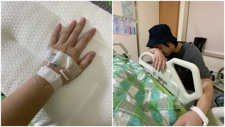 「那對夫妻」的女兒妮妮因縱膈腔氣腫住院。(圖片來源:臉書 Nico品筠&Kim京燁 【那對夫妻】)