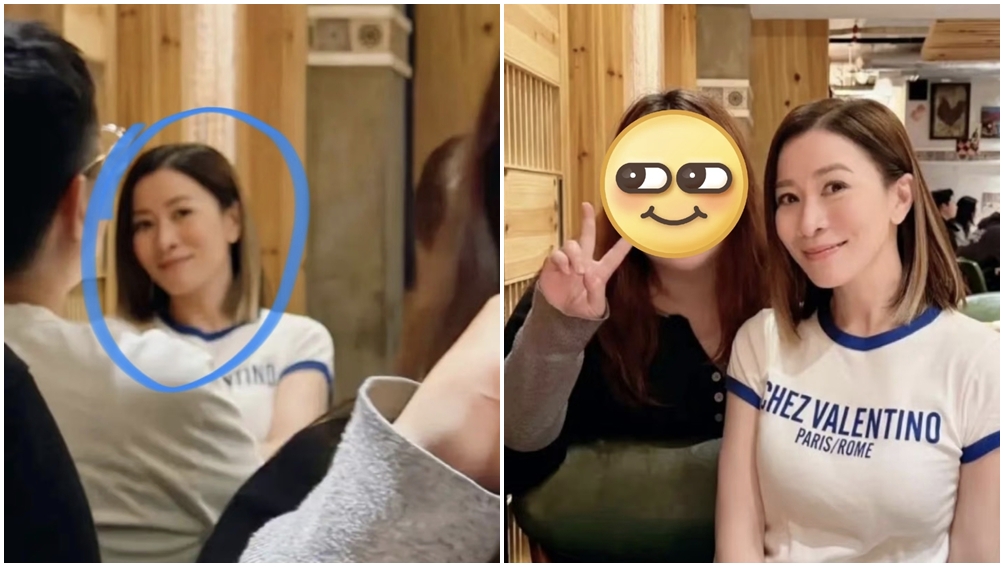 佘詩曼敏銳發現被偷拍，不但沒生氣，還大方又跟粉絲合照。（圖片來源：小紅書）