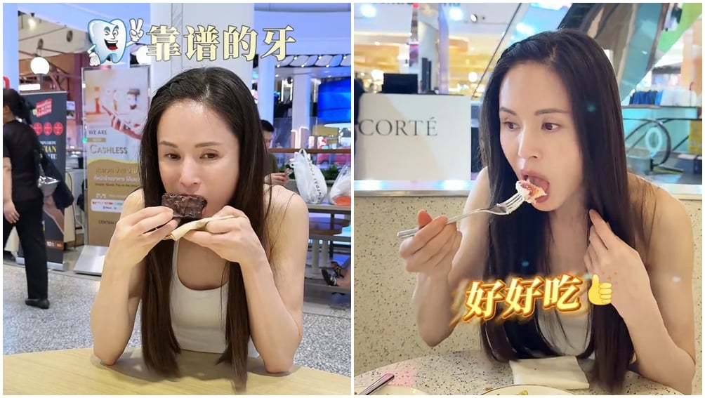 李若彤在泰國狂吃甜點。（圖片來源：小紅書 李若彤）