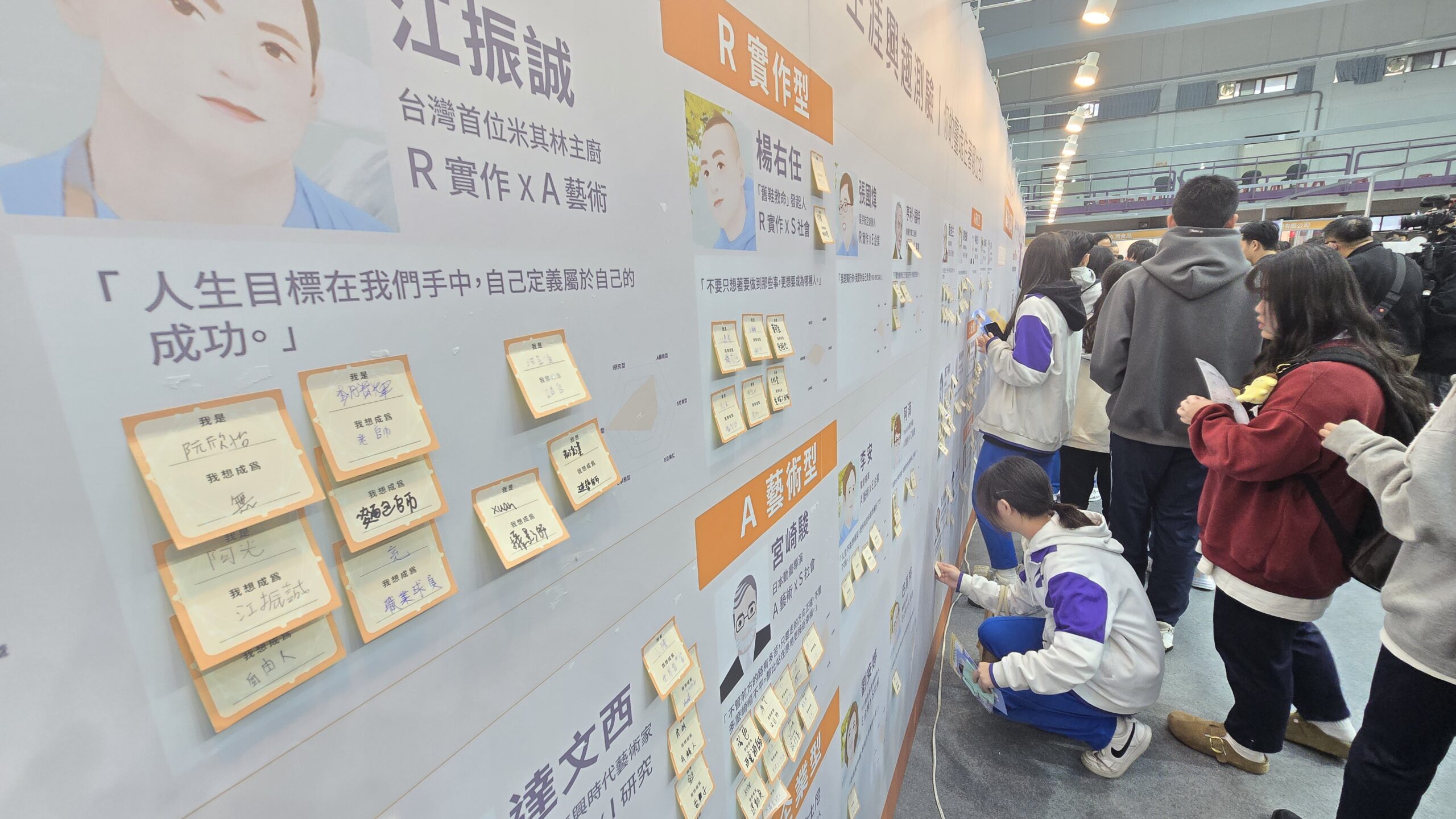 圖/活動特別設計「就業引路專區」，安排《興趣何倫碼》測驗，協助在場高中職學生發掘自己潛在的工作取向。(台積電慈善基金會 提供)