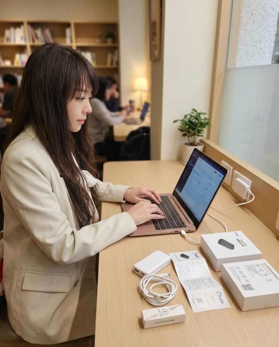 商務旅行插電快充方便省時(圖片：AI生成/楓演科技提供)