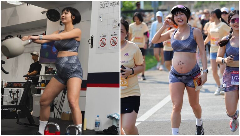 黃沐妍在懷孕期間仍積極運動。（圖片來源：FB 黃沐妍-小豬﻿）