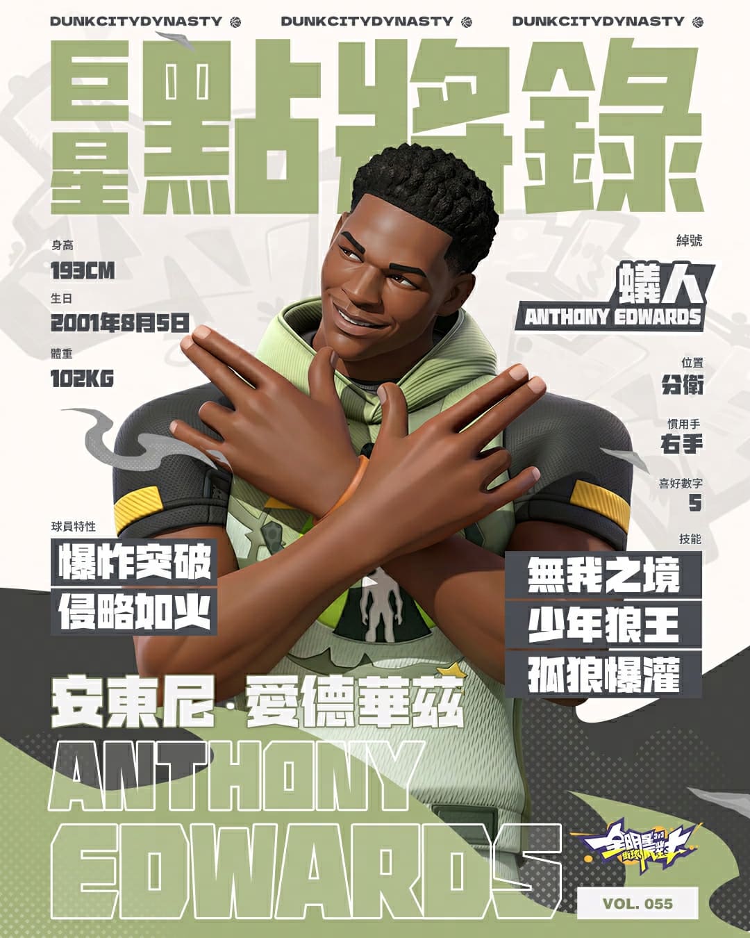 愛德華茲（Anthony Edwards）將在 4 月 22 日登入《全明星街球派對》(圖/艾肯娛樂)