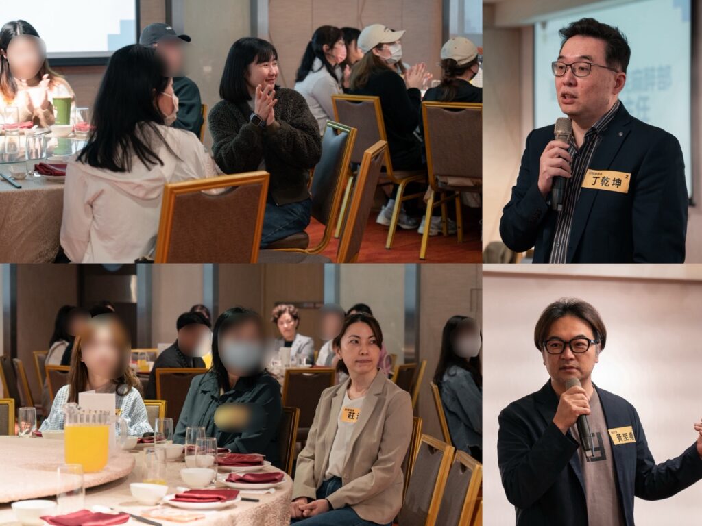 臺北榮總麻醉部主任丁乾坤（右上）說明醫學中心制度與發展優勢；影響力教育基金會執行長暨人資專家黃至堯博士（右下）分享人才趨勢及職涯觀點。（圖／影響力教育基金會）