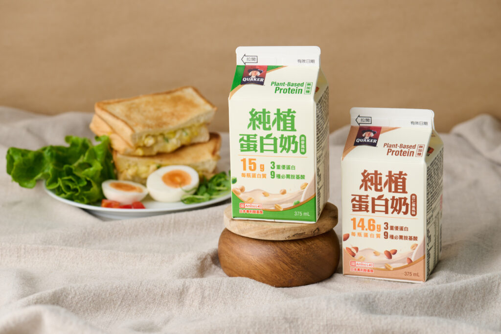 單早餐搭配純植蛋白奶，無需額外準備，也能補充蛋白質，讓日常飲食更輕鬆到位。圖／桂格提供