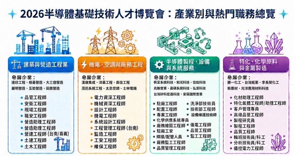 圖/25家台積電供應商參與，涵蓋建廠、設備、系統、材料與後續營運等多元領域，反映半導體產業從興建到穩定營運所需要的完整技術人才結構。(台積電慈善基金會 提供)