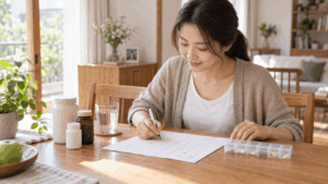 說明保健食品觀察期要多久、期間該記錄什麼，以及時間到了之後怎麼決定要不要繼續。